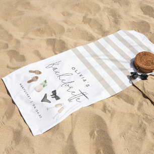 Summer Neutrals Personalised Bachelorette Party Beach Towel