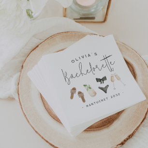 Summer Neutrals Personalised Bachelorette Party Napkin