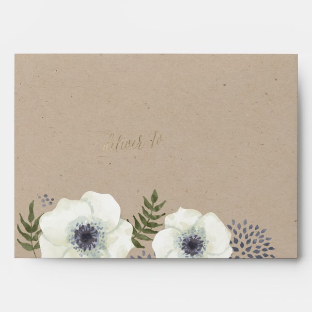Summer Night Flowers Wedding Envelope (Front)