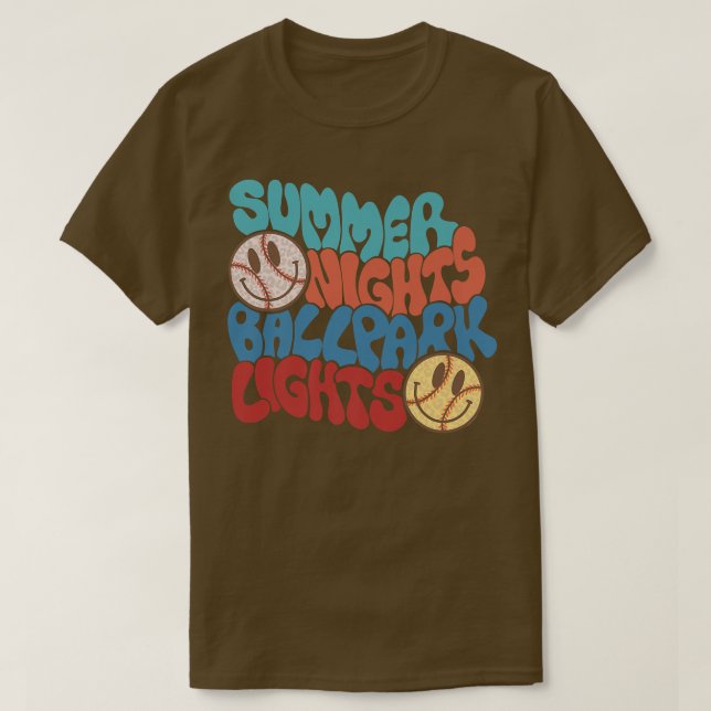 Summer Nights And Ballpark Lights Baseball Softbal T-Shirt (Design Front)