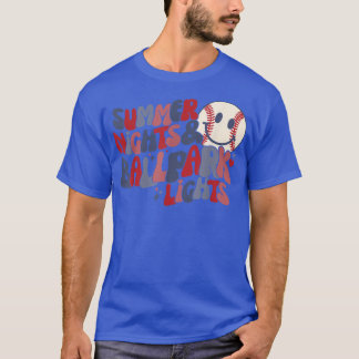 Summer Nights And Ballpark LightsCute Baseball  T-Shirt