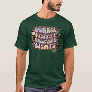 Summer Nights Ballpark Lights Baseball Leopard Spo T-Shirt