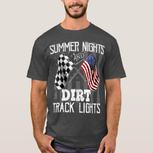 Summer Nights Dirt Track Lights Racing Motocross T-Shirt