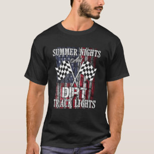 Summer Nights Dirt Track Lights Racing Motocross T-Shirt