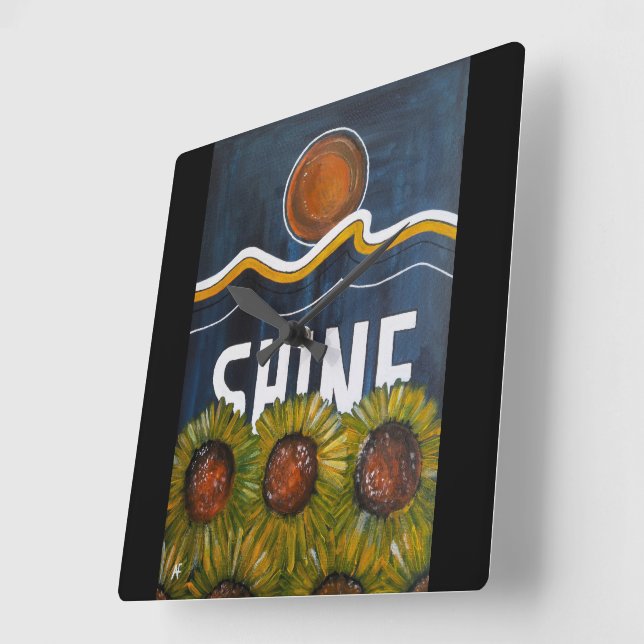 Summer Nights Painting by Alfred Fox Square Wall Clock (Angle)