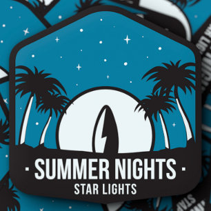 Summer Nights Star Light Camping   Die-Cut Sticker