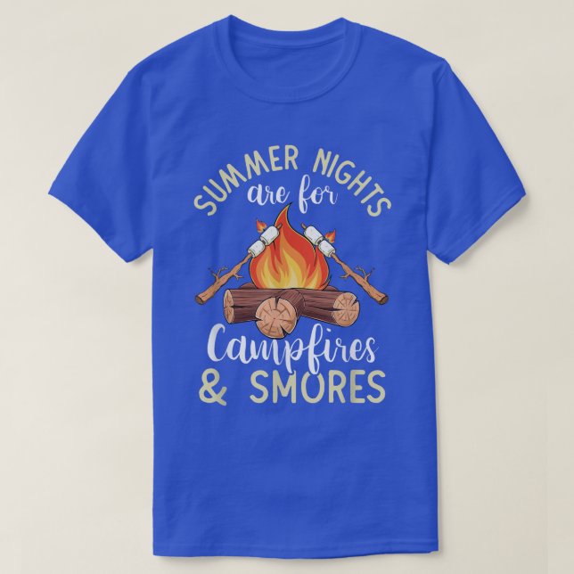 Summer NightsCamping Smores Campfire Smores Camper T-Shirt (Design Front)