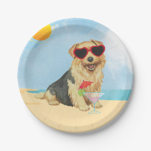 Summer Norfolk Terrier Paper Plate