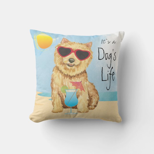 Summer Norwich Terrier Outdoor Pillow (Front)
