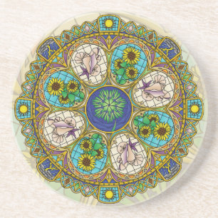Summer Nouveau Sandstone Coaster