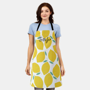 Summer Novelty Lemon-Pattern Printed Personalised Apron