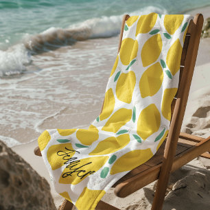 Summer Novelty Lemon-Patterned Personalized Gift Beach Towel