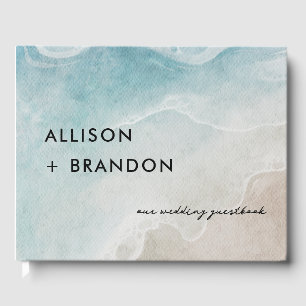 Summer Ocean Beach Wedding Photo Guest Book