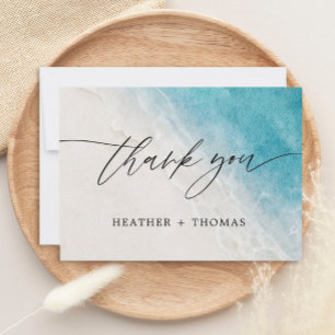 Summer Ocean Beach Wedding Thank You Card