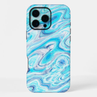 Summer Ocean Blue Colourful Abstract Marble Textur iPhone 16 Pro Max Case