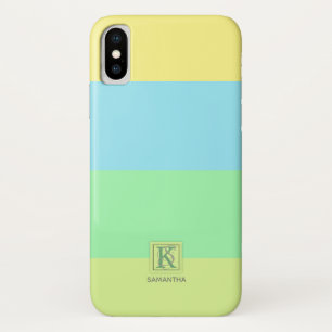 Summer Ocean Lime Colour Palette Stripes Monogram Case-Mate iPhone Case
