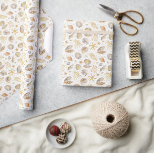Summer Ocean Little Pearl Baby Shower Pattern Wrapping Paper