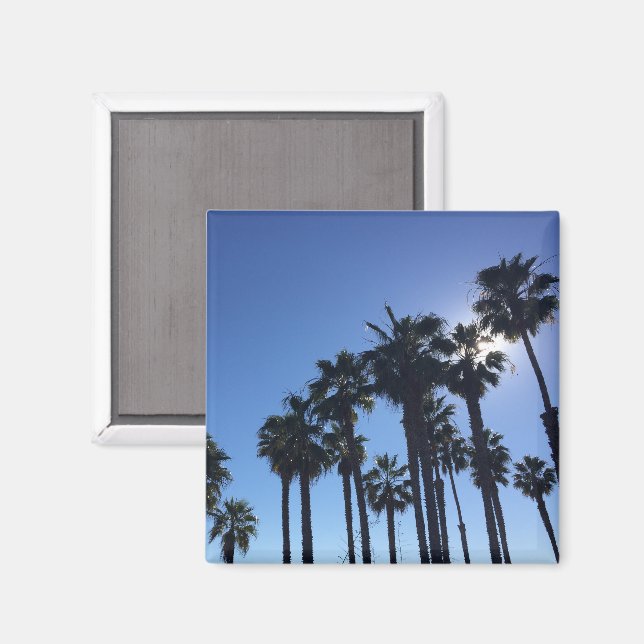 Summer Ocean Palms Blue Colour Photography Magnet (Front/Back)