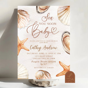 Summer Ocean Sea you Soon Baby Shower Invitation