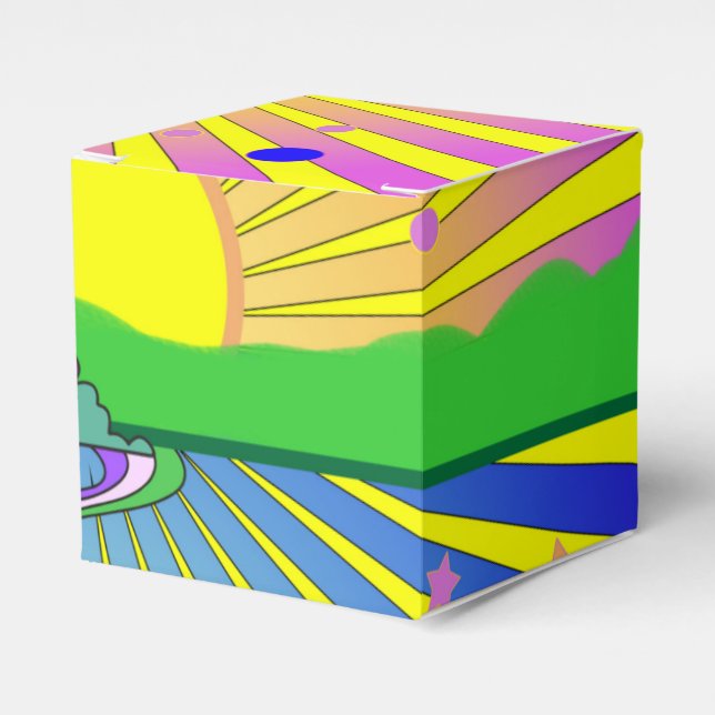 Summer of Love Colourful Psychedelic 60s 70s       Favour Box (Front Side)