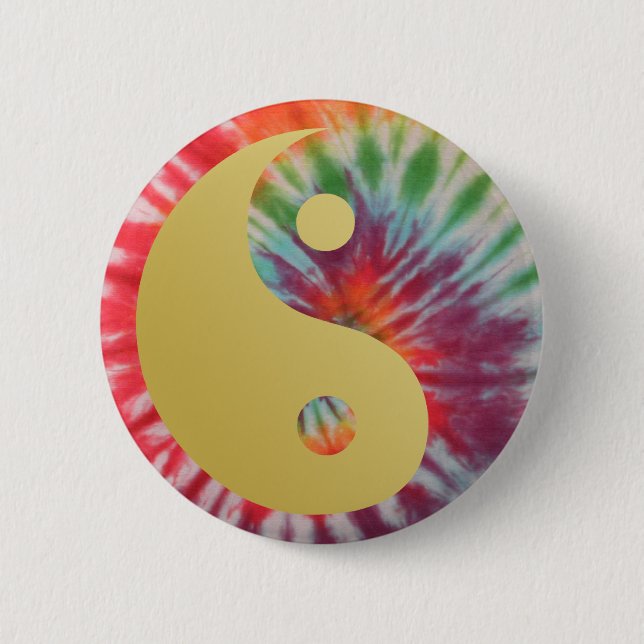 Summer Of Love Yin and Yang 6 Cm Round Badge (Front)