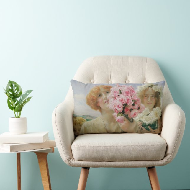 Summer Offering by Sir Lawrence Alma-Tadema Lumbar Cushion (Chair)