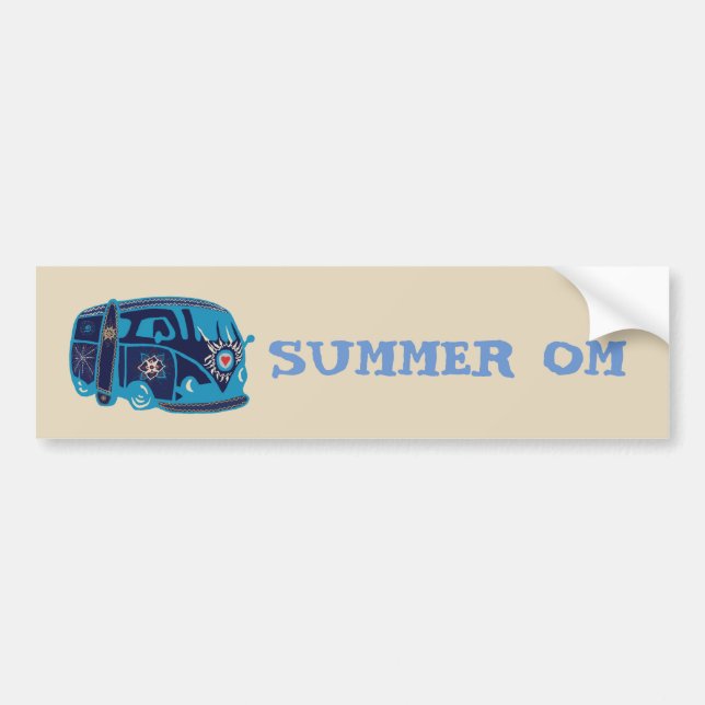 Summer Om Hippie Van Bumper Sticker (Front)