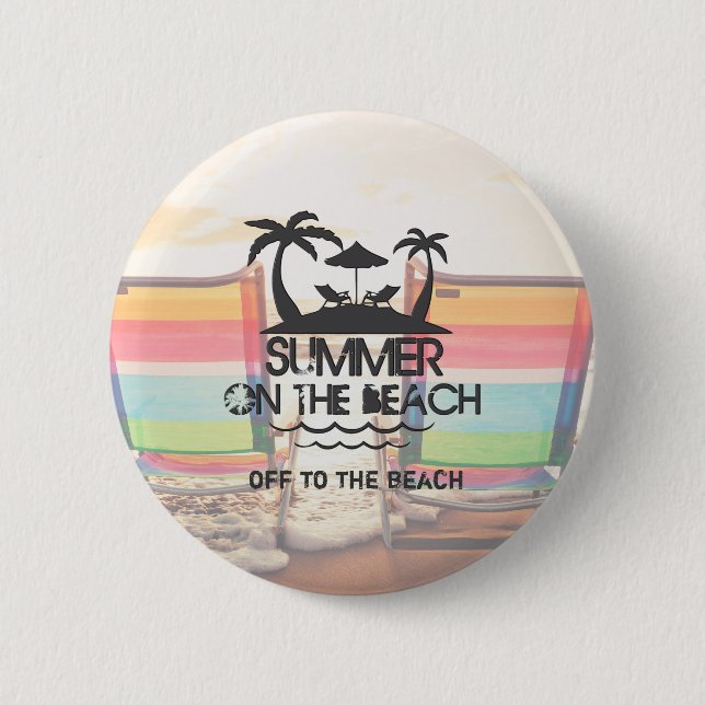 Summer on the  Beach | Personalised 6 Cm Round Badge (Front)
