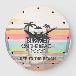Summer on the Beach Personalised Large Clock
