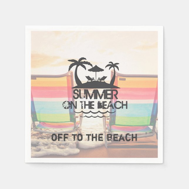 Summer on the  Beach | Personalised Napkin (Front)