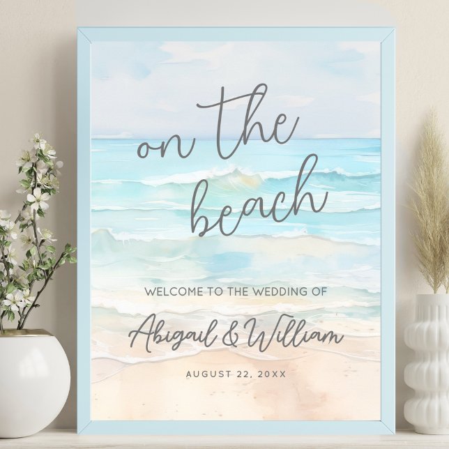 Summer On The Beach Wedding Welcome Sign (Summer On The Beach Wedding Welcome Sign)