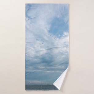 Summer on the beach with sunset sky. Copy space. M Bath Towel