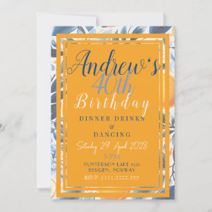 Summer Orange Botanical Invitation