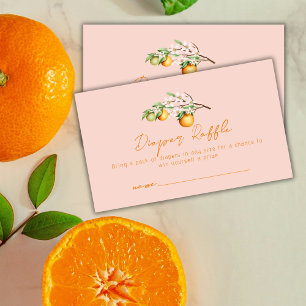 Summer Orange Citrus Diaper Raffle Baby Shower Enclosure Card