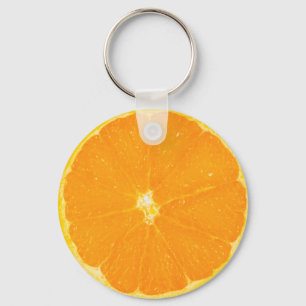 Summer Orange Citrus Fruit Slice Key Ring