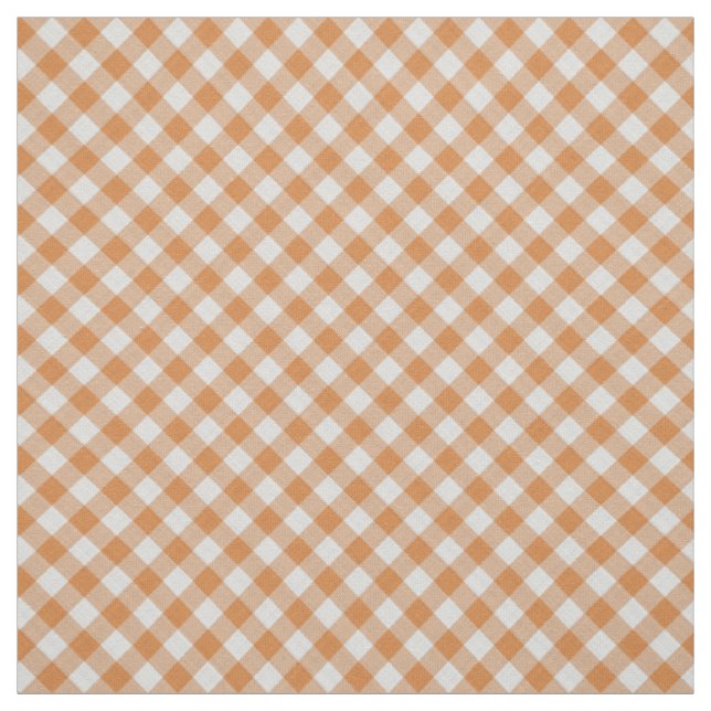 Summer Orange Country Cottage Gingham Stripes Fabric (Swatch)