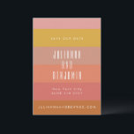 Summer Orange Yellow Stripes Modern Geometric Save The Date<br><div class="desc">Summer Orange Yellow Stripes Modern Geometric Wedding Save the Date</div>