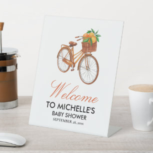 Summer Oranges Citrus Fruit Baby Shower Welcome Pedestal Sign