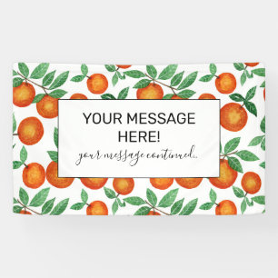 Summer Oranges Citrus Watercolor Fruit Pattern Banner