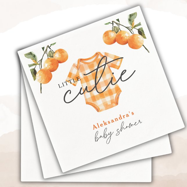 Summer Oranges Cute Bodysuit Baby Shower Napkin (Creator Uploaded)