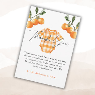 Summer Oranges Cute Bodysuit Baby Shower Thank You Card