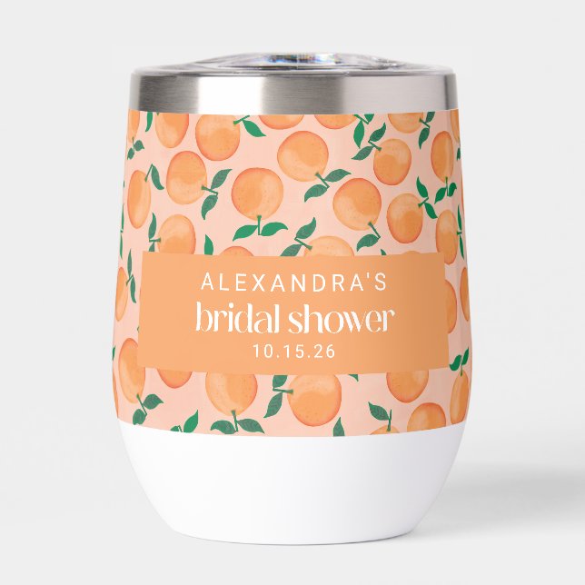 Summer Oranges Fruit Pink Bridal Shower Custom (Front)