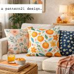 Summer oranges in watercolor pattern cushion<br><div class="desc">Summer oranges in watercolor pattern</div>