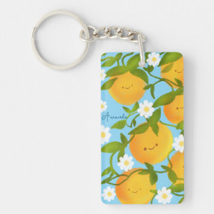 Summer Oranges Tree Garden Key Ring