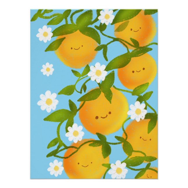 Summer Oranges Tree Garden Poster (Front)