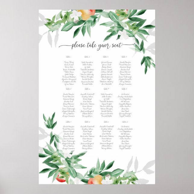 Summer Orchard Seating Plan Poster (Front)