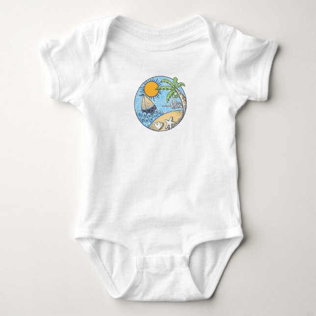 Summer Ornament Baby Bodysuit (Front)