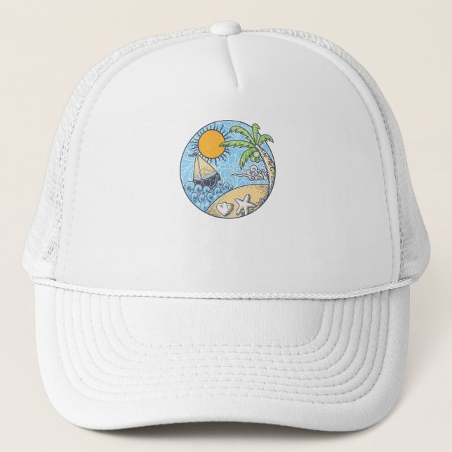 Summer Ornament Trucker Hat (Front)