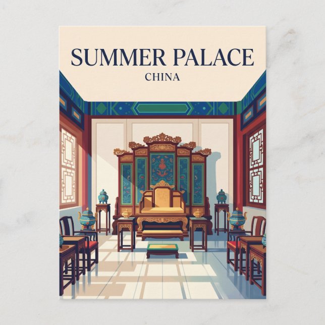 Summer Palace Hall of Benevolence and Longevity Postcard (Front)