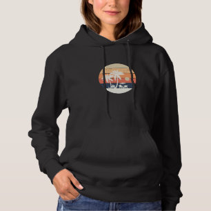 Summer Palm Tree Tropical Beach Vintage Retro Styl Hoodie